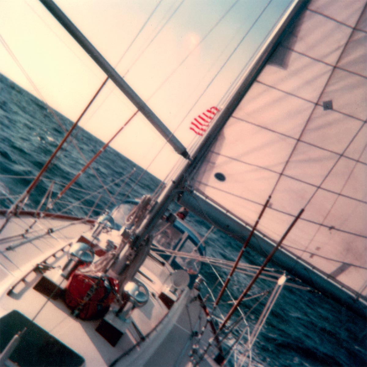 There’s no place like nowhere’: on board the forty-three foot Hinkley sloop Megan Jaye with Cap’n Hank Halsted, Tyler Coneys and his cousins Ellen and Kevin. They sailed from Newport, Rhode Island to Hamilton, Bermuda between 4-12 June, 1980.